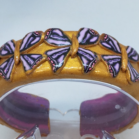 Handmade Polymer Clay Bracelet, Handmade Jewelry, Bangle Bracelet - Picture 2 of 5